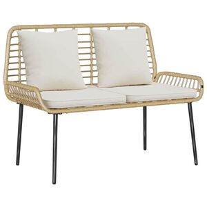 vidaXL Garden Bench Brown and Cream Poly Rattan