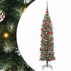 vidaXL Artificial Slim Christmas Tree Green and white 150 cm