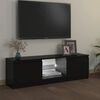 vidaXL TV Cabinet with LED Lights Black 120x30x36 cm