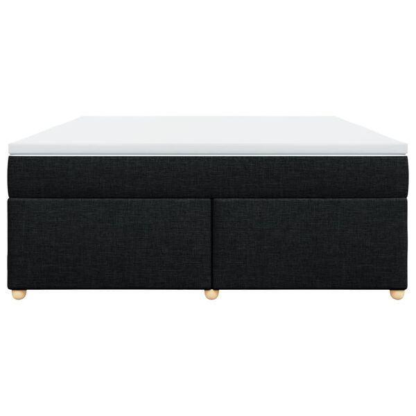 vidaXL Box Spring Bed with Mattress Black 180x200 cm Fabric