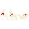 vidaXL Christmas Reindeer with Sleigh 3 pcs 60 LEDs Warm White
