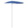 vidaXL Garden Half Parasol with Pole 180x90 cm Azure Blue