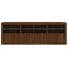 vidaXL Sideboard with LED Lights Brown Oak 202x37x67 cm