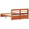 vidaXL Bed Frame with Headboard Wax Brown 150 x 200 cm Solid Pine Wood
