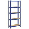 vidaXL 5-Layer Storage Shelf Blue Steel&Engineered Wood