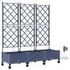vidaXL Garden Planter with Irrigation&Wheels 3 pcs Grey PP