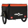 vidaXL Bike Trailer Black and Orange 45 kg Iron