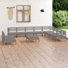 vidaXL 11 Piece Garden Lounge Set Solid Wood Pine Grey