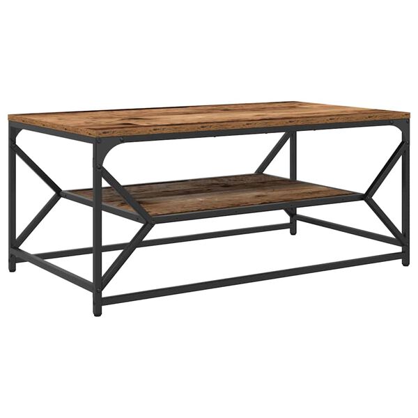 vidaXL Coffee Table Old Wood 90 x 50 x 40 cm Engineered Wood and Steel