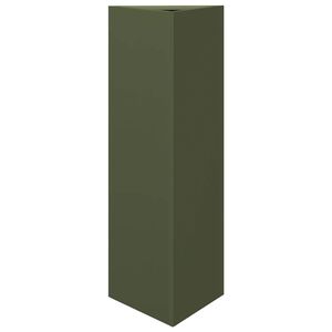 vidaXL Garden Planter Olive Green Triangular 30x26x75 cm Steel
