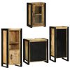 vidaXL Bathroom Furniture Set with Shelf 4 pcs Brown Soild Mango Wood