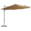 vidaXL Garden Parasol with Portable Base Taupe