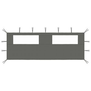 vidaXL Gazebo Sidewall with Windows 6x2 m Anthracite