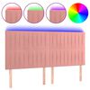 vidaXL LED Headboard Pink 200x5x118/128 cm Velvet