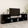 vidaXL 5 Piece TV Cabinet Set High Gloss Black Engineered Wood