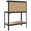 vidaXL Work Benches with Shelf Black 114 x 54 x 145 cm Engineered Wood