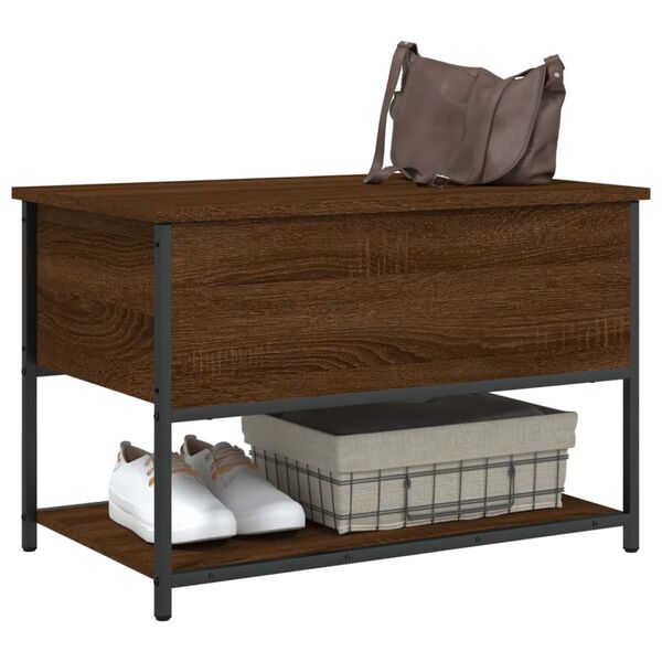 vidaXL Storage Bench Brown Oak 70x42.5x47 cm Engineered Wood