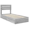 vidaXL Storage Bed with Drawer Grey Sonoma 75 x 190 cm Engineered Wood
