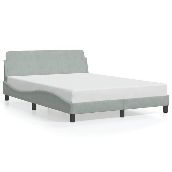 vidaXL Bed Frame "Dover" Light Grey 135x190 cm Double Velvet