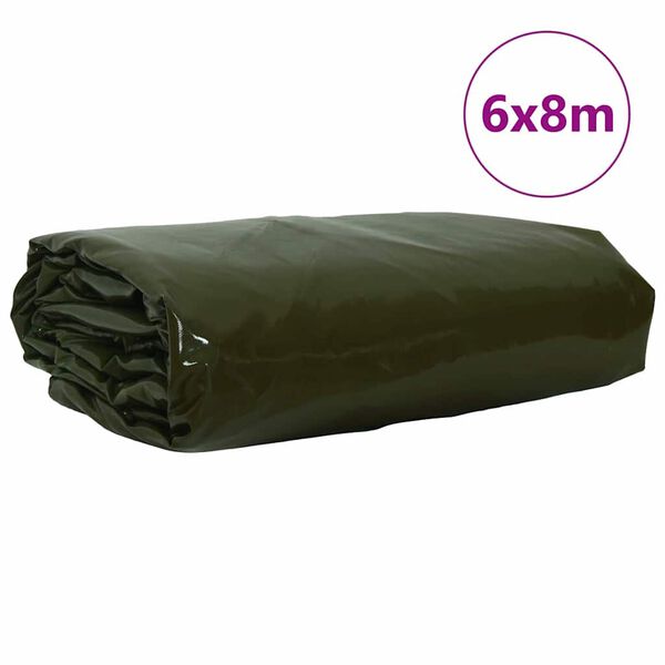 vidaXL Tarpaulin 650g / m² Olive Green 6 x 8 m Canvas with PVC Coating