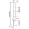 vidaXL Bookcase Grey Sonoma 31x24x127 cm Engineered Wood