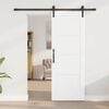vidaXL Sliding Door White and Black 73.5 x 198.5 cm Solid Pine Wood