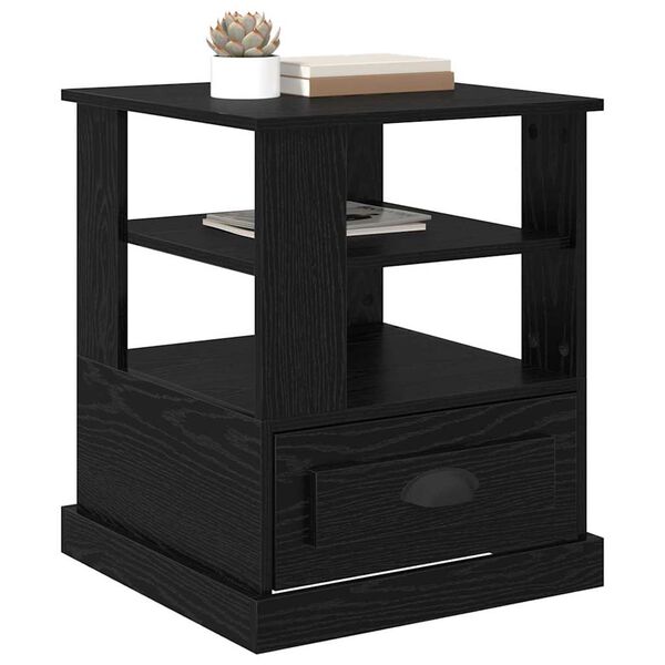vidaXL Bedside Cabinet Black Oak 50 x 50 x 60 cm Engineered Wood