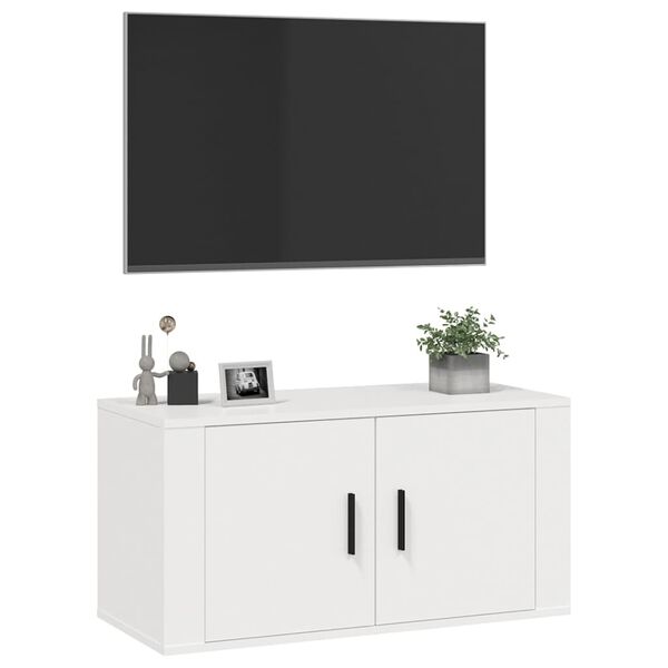 vidaXL Wall Mounted TV Cabinet White 80x34.5x40 cm