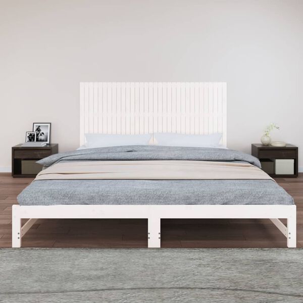 vidaXL Wall Headboard White 204x3x90 cm Solid Wood Pine