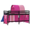 vidaXL Kids' Loft Bed with Tunnel without Mattress Pink 80x200 cm