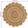 vidaXL Area Rug Hand-braided Jute 120 cm Round