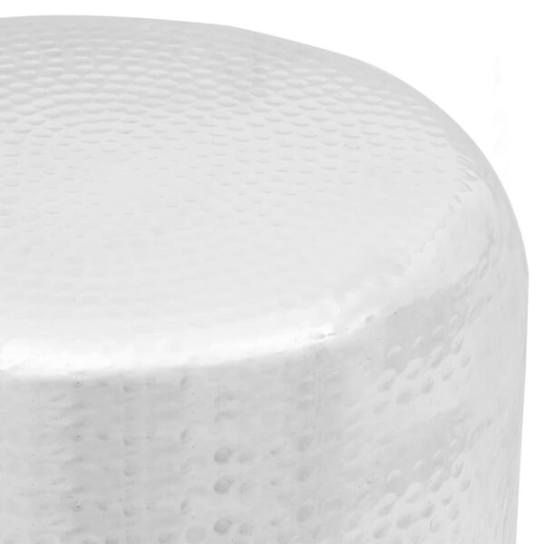 vidaXL Hammered Aluminium Stool/Side Table Silver