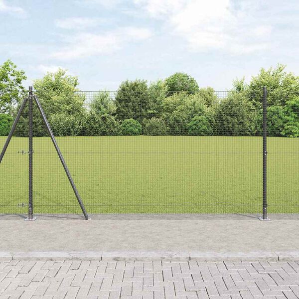 vidaXL Fence Post Grey 50 x 1.2 m (16 x 16 mm mesh) Steel and PVC