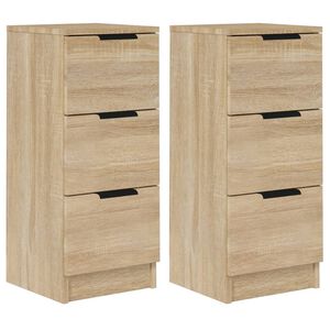 vidaXL Sideboards 2 pcs Sonoma Oak 30x30x70 cm Engineered Wood