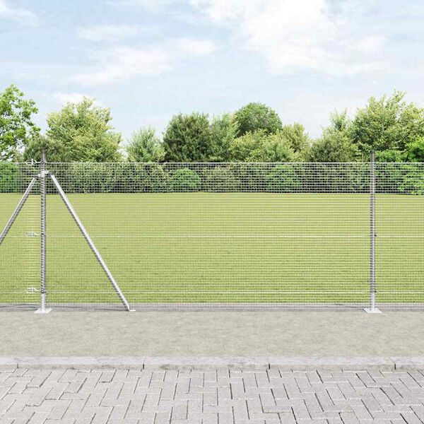 vidaXL Fence Post Silver 50 x 1 m (16 x 16 mm mesh) Steel