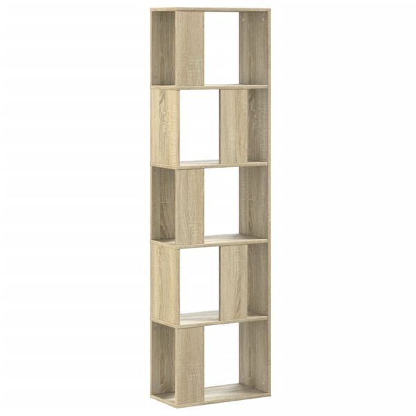 vidaXL Bookcase 5-Tier Sonoma Oak 45x23.5x162.5 cm Engineered Wood