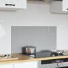 vidaXL Kitchen Backsplash Light grey 80 x 40 x 0.6 cm Tempered Glass