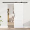 vidaXL Sliding Door White and Black 73.5 x 198.5 cm Solid Pine Wood