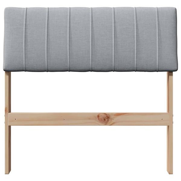 vidaXL Upholstered Headboard Light Grey 75 cm Solid Pine Wood