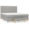 vidaXL Box Spring Bed with Mattress Light Grey 180x200 cm Fabric