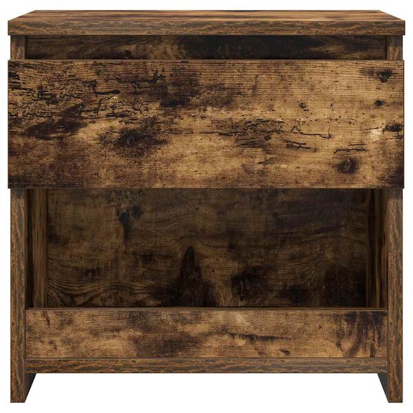 vidaXL Bedside Cabinet Smoked Oak 40x30x39 cm Engineered Wood
