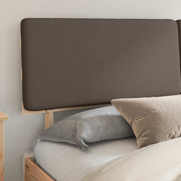 vidaXL Bed Frame with Upholstered Headboard Taupe 180 x 200 cm
