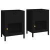 vidaXL Nightstands 2 pcs Black 40x30x54.5 cm Steel and Glass