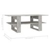 vidaXL Coffee Table Concrete Grey 110x55x42 cm Engineered Wood