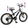 vidaXL Kids Mountain Bike 20'' 6-Speed for 5-8 Years Old Black