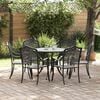 vidaXL Garden Dining Set 7 pcs Black Aluminium