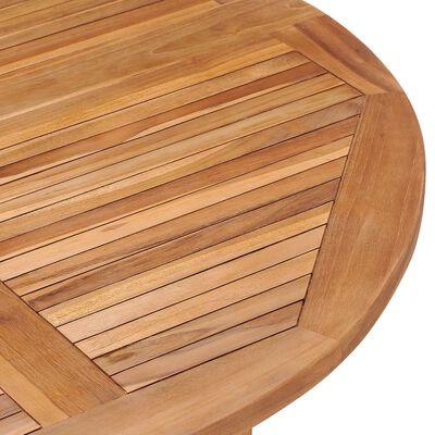 vidaXL Folding Garden Dining Table Ø110x75 cm Solid Wood Teak