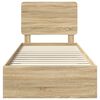 vidaXL Bed Frame with Headboard Sonoma Oak 90 x 200 cm Engineered Wood