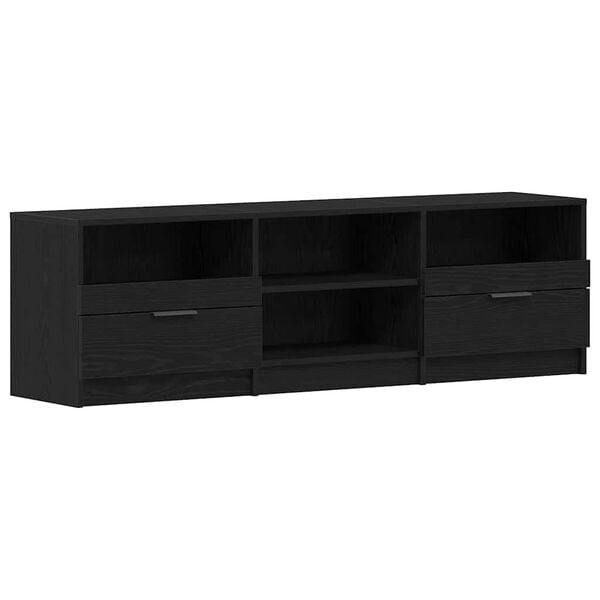 vidaXL TV Cabinet Black Oak 150 x 33.5 x 45 cm Engineered Wood