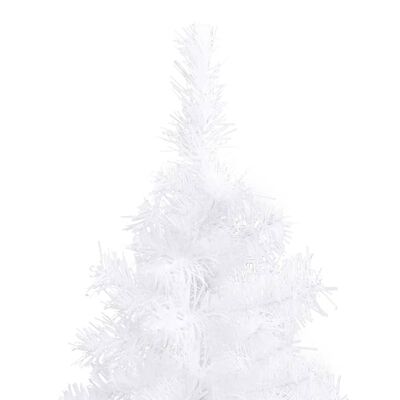 vidaXL Corner Artificial Christmas Tree LEDs&Ball Set White 210 cm PVC